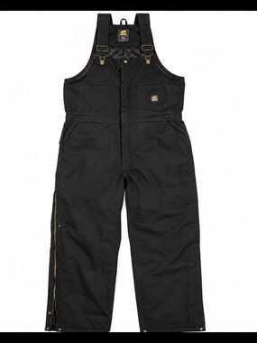Berne XL Insulated Bib Overalls Black Cotton Duck Canvas Quilted Workwear NWOT